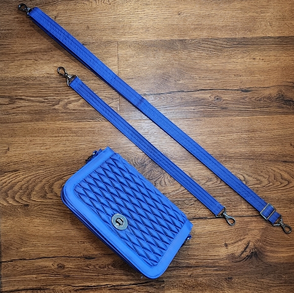 lug Handbags - Lug Allegro Bubble Quilted Crossbody Bag Cobalt Blue